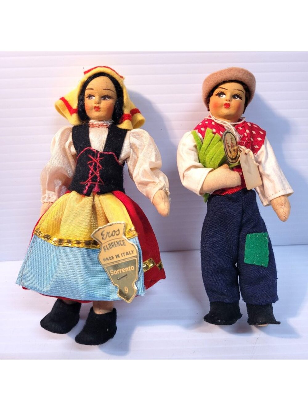 Eros Firenze 24 Sorrento 15 Italian Cloth Dolls 1950s Florence Italy 6'' Set 2